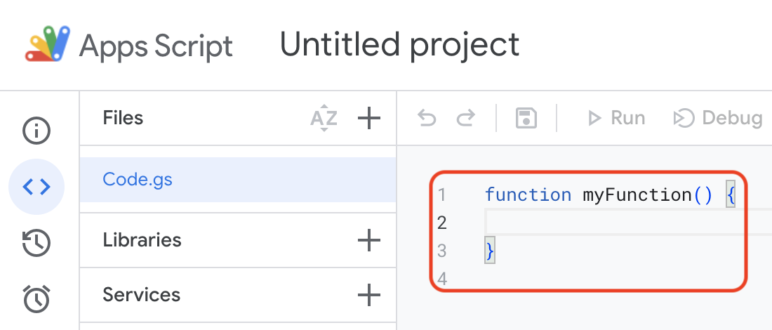 Location of the default function code to delete.